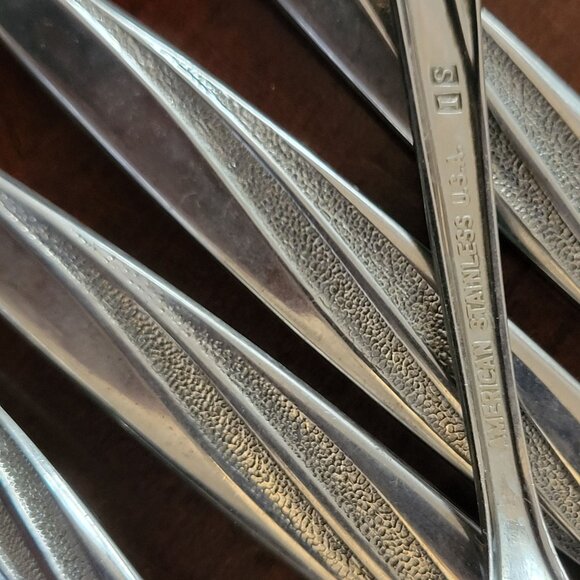 Oneidacraft Surf Maid stainless Vintage 21-Piece Stainless Steel Flatware Set - - Picture 8 of 11